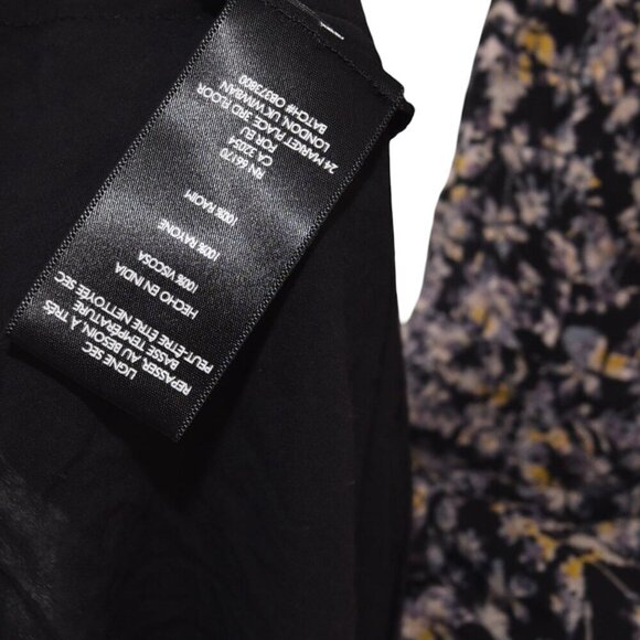 Kimchi Blue Black White Daisy Floral Mini Dress Size 2 Viscose Lined 90s Y2K Fai - Picture 8 of 9